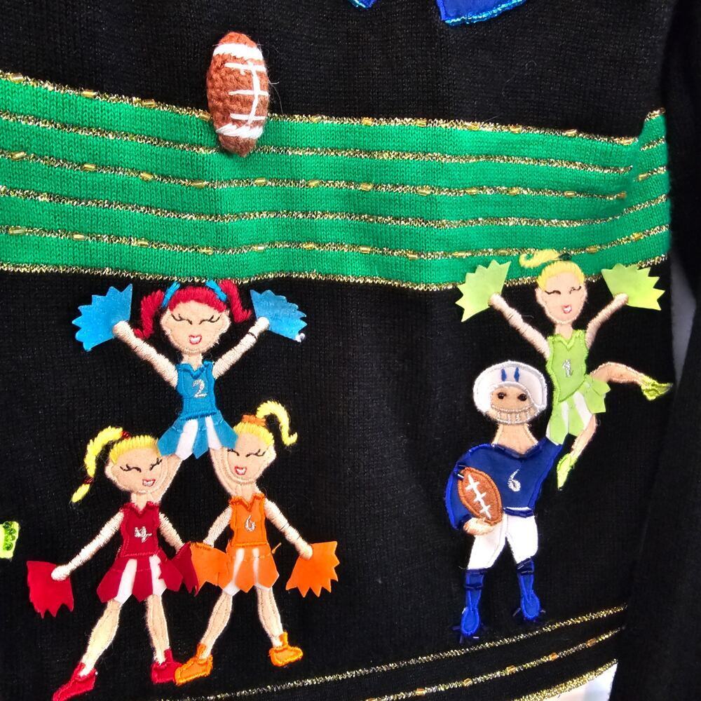 Vintage Jack B. Quick Cardigan Women Lrg 90s School Spirit Cheer Band Whimsical - Picture 6 of 13
